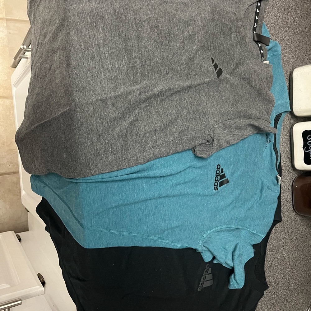 Adidas Gray and Blue T-Shirts